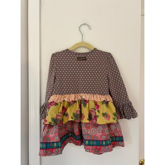 Matilda Jane Flynn Marjorie Tunic Long Sleeve Polka Dot and Floral Tiered - Picture 2 of 6
